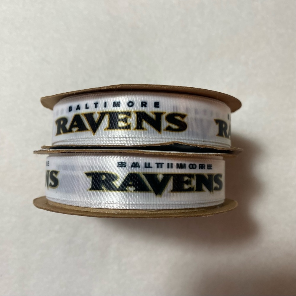 Baltimore Ravens Decorative Ribbon 5/8”  Lot of 2 Polyester USA Offray‎ READ